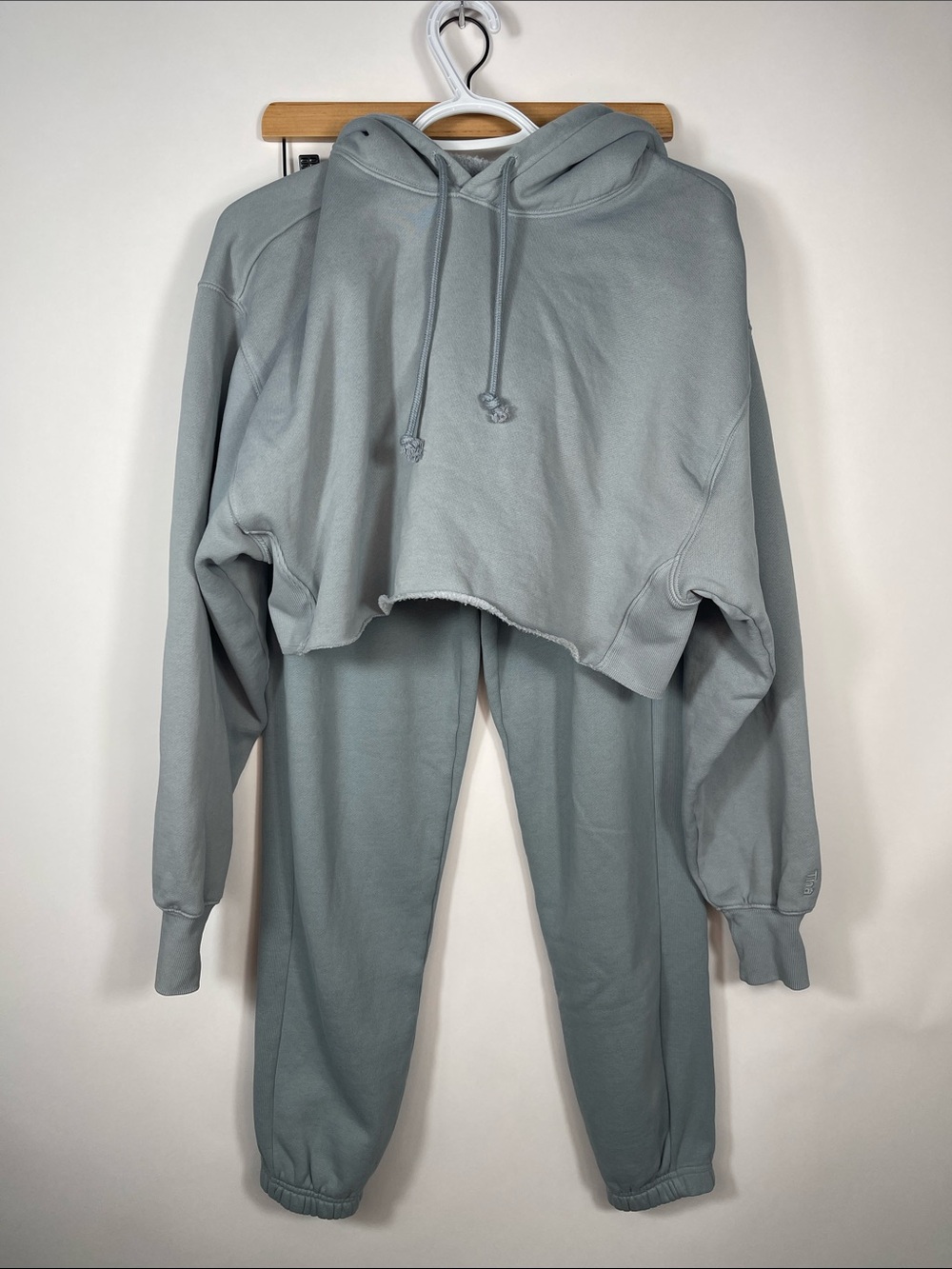 TNA Cropped Hoodie & Jogger Set in Sage Green